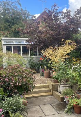 Timber sleeper garden steps